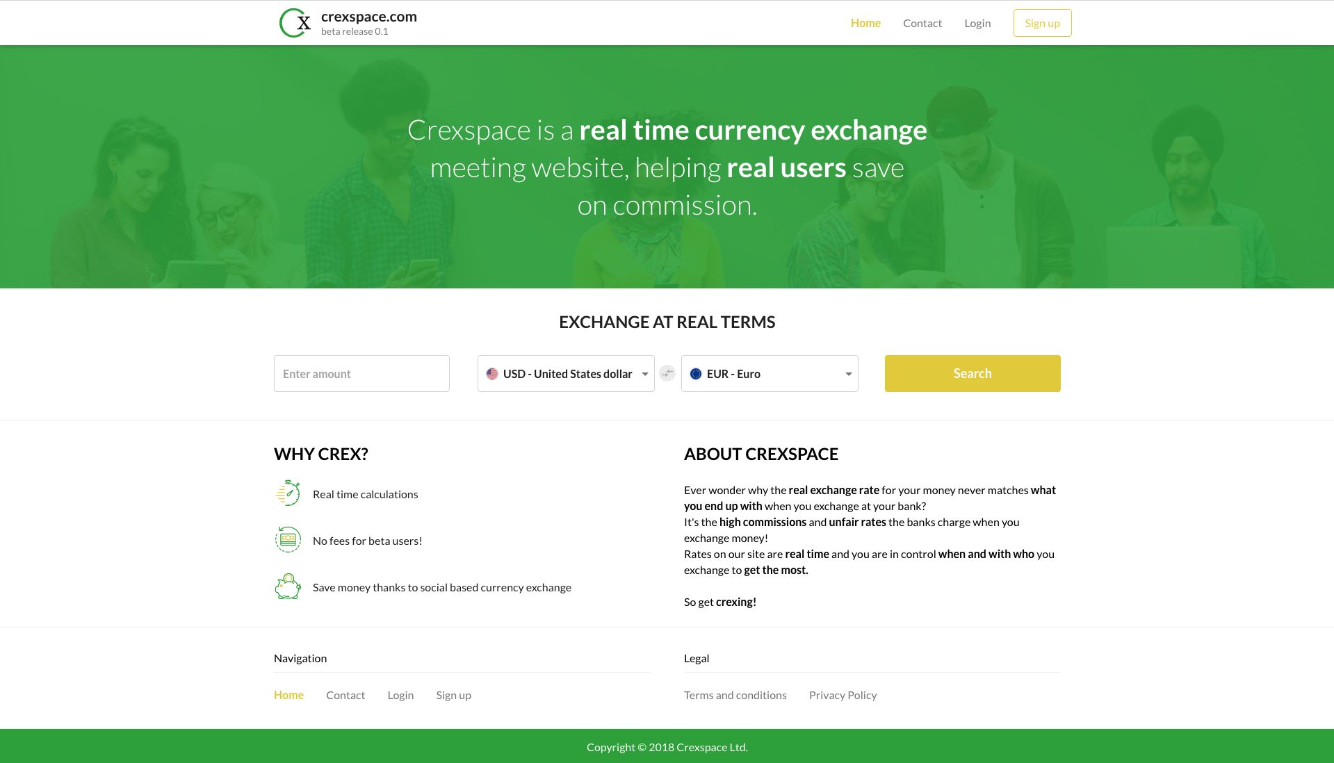 Real time currency exchange website - Austrian Fintech Project - Crexspace - Case Study