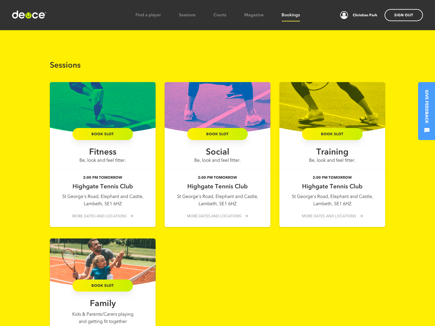UK Tennis mobile app project built with React Native and Django - Deuce Tennis - Case Study